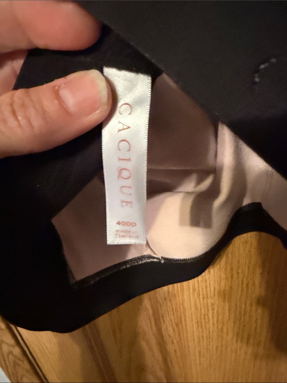 Cacique Navy Lace Wireless Bra with Bow Accent - Picture 2 of 3